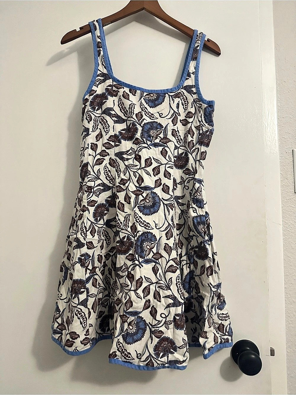 Rachel Zoe Floral Fit & Flare Sundress | Blue & Brown | Boho Fall Dress